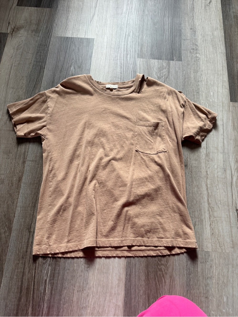 Woman’s Chest Pocket T-Shirt in Light Brown
